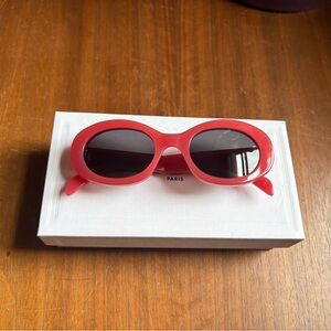 Celine Red Oval Sunglasses